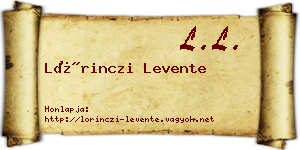Lőrinczi Levente névjegykártya